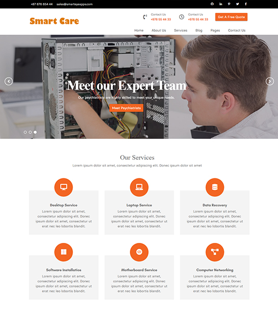 Detail Help Desk Bootstrap Template Free Nomer 40