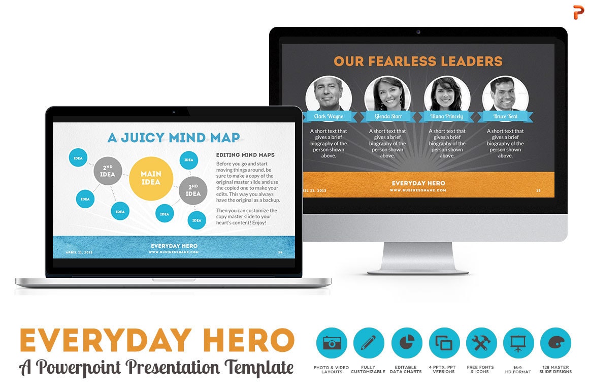 Detail Hero Powerpoint Template Nomer 45