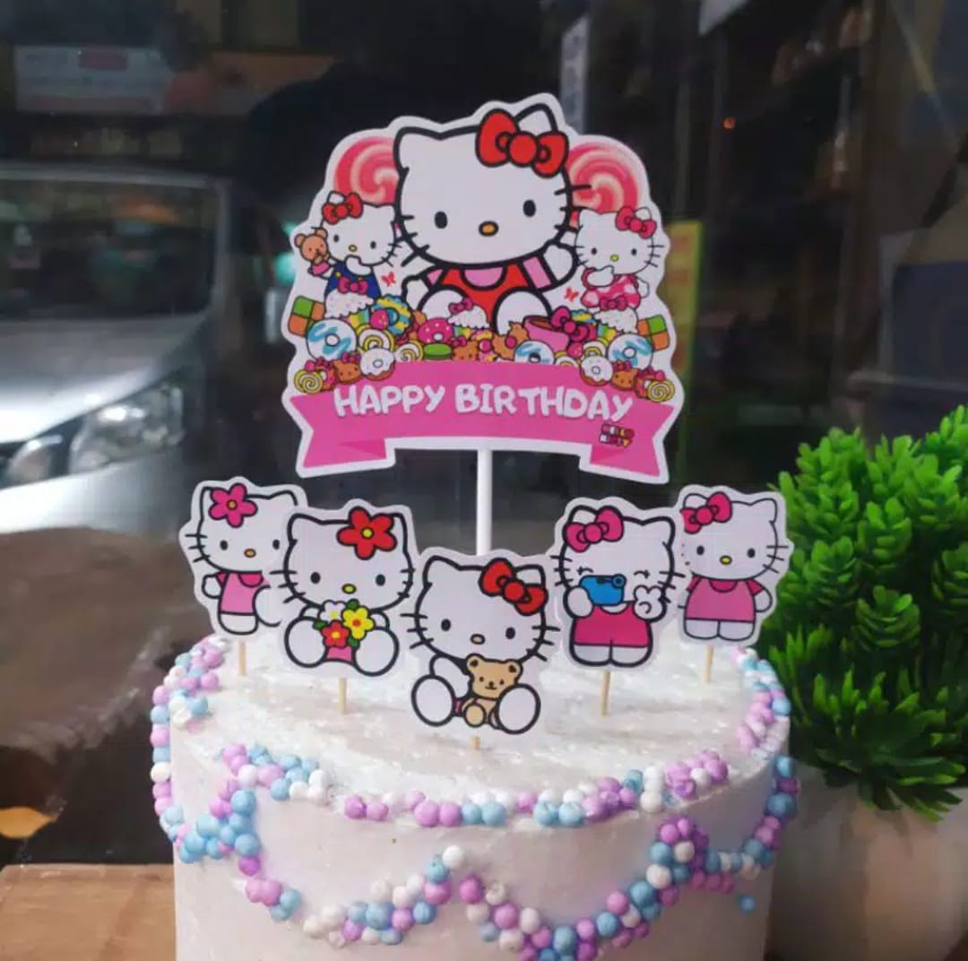 Detail Hiasan Kue Ulang Tahun Hello Kitty Nomer 2