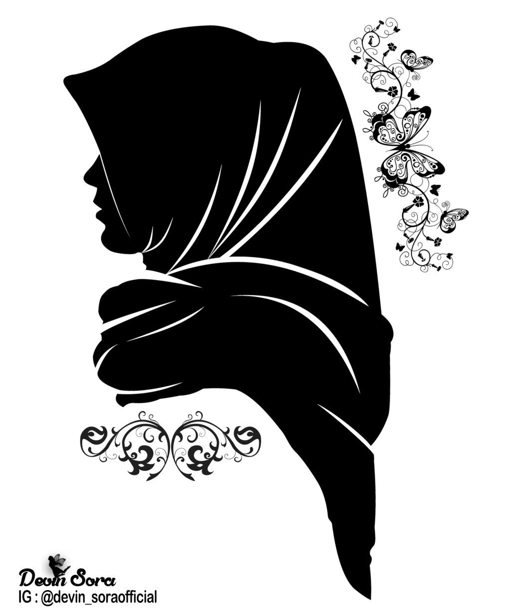 Detail Hijab Siluet Vektor Nomer 5