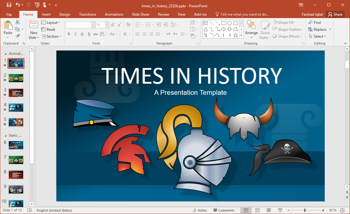 Detail History Ppt Template Nomer 12