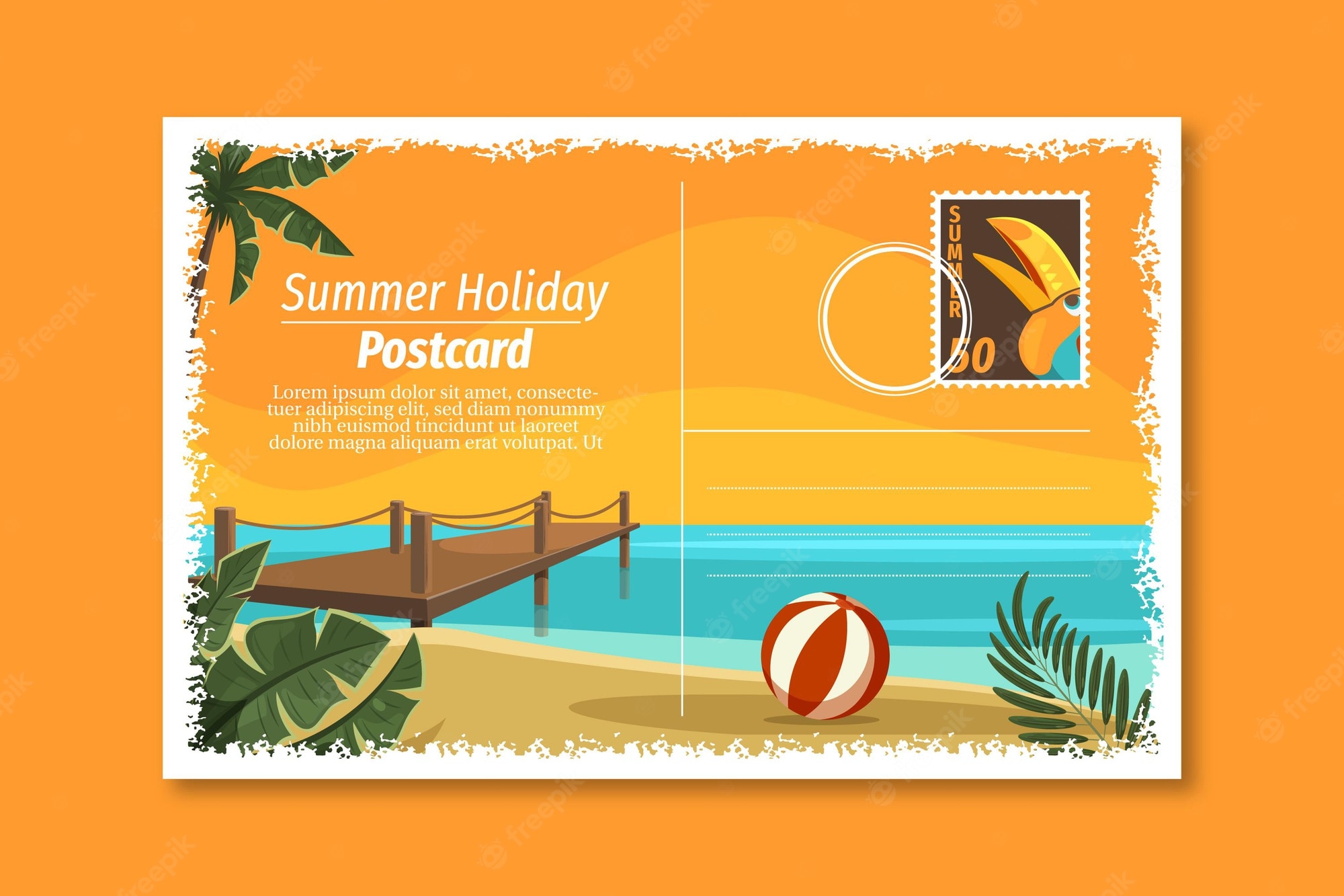 Detail Holiday Postcard Template Nomer 14