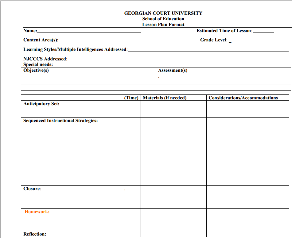 Detail Home Education Plan Template Nomer 36