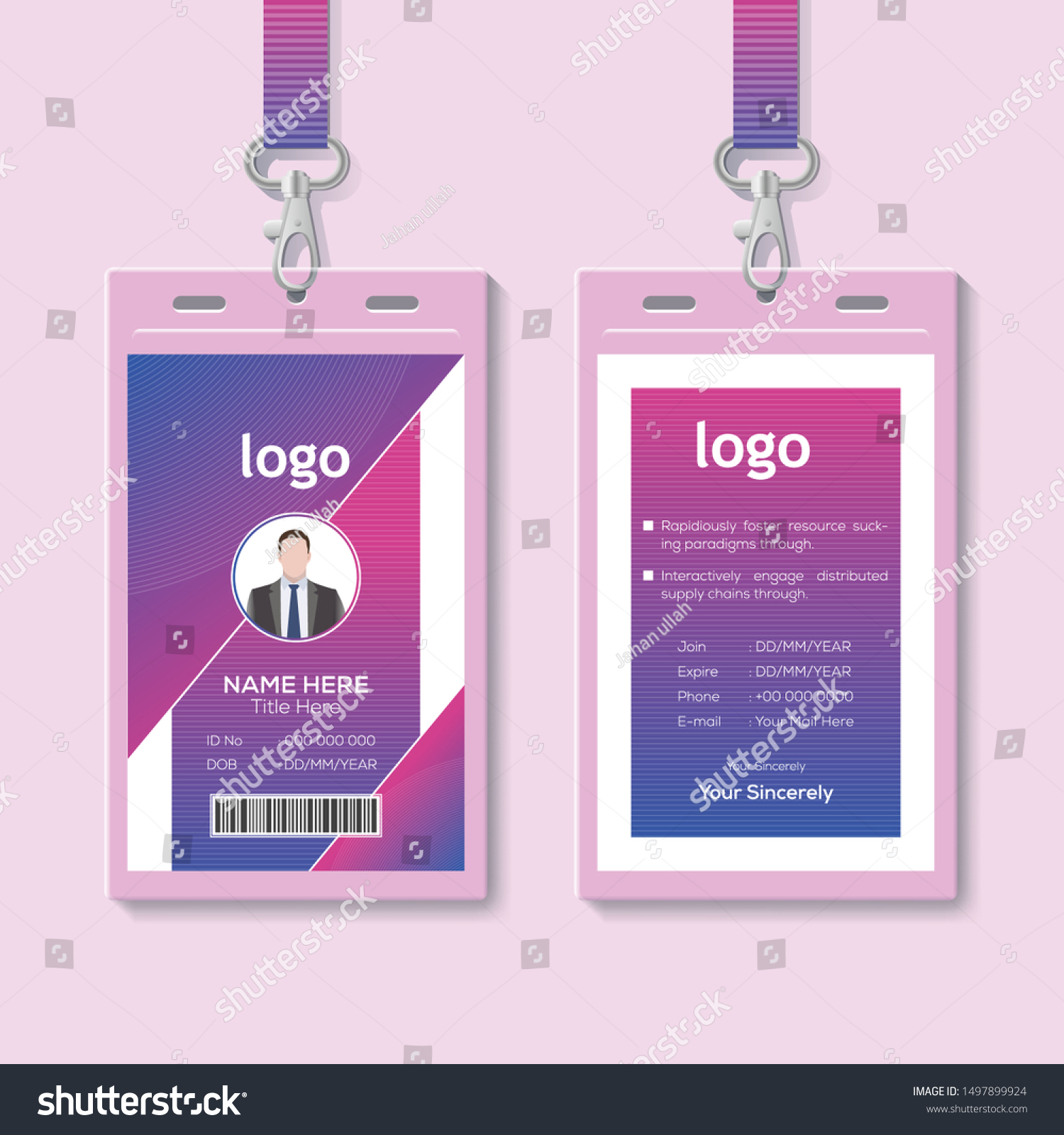 Detail Background Id Card Keren Cdr Nomer 16