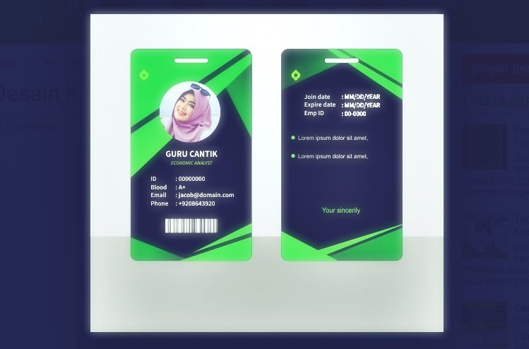 Detail Background Id Card Kosong Word Nomer 30