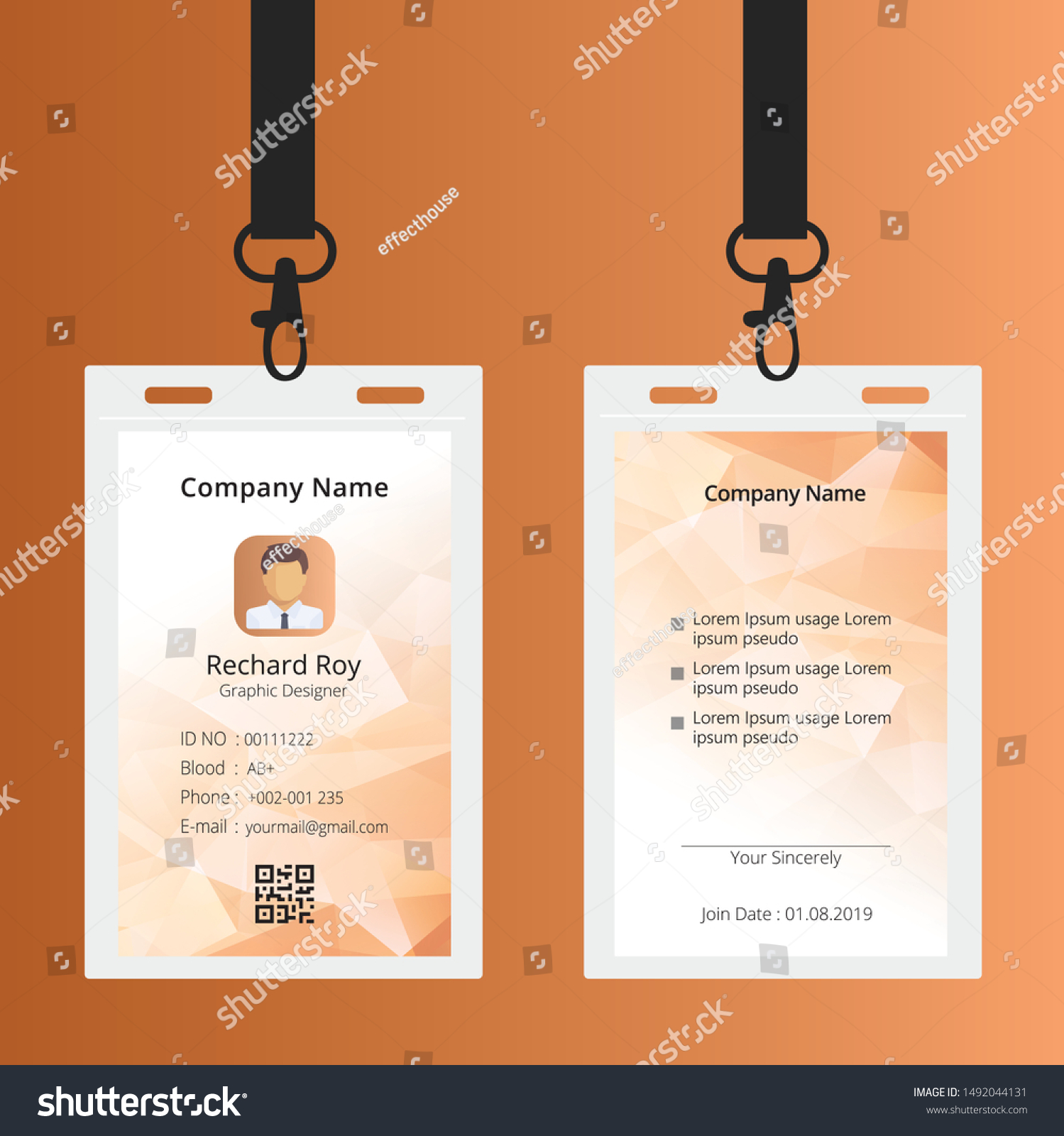 Detail Background Id Card Orange Nomer 19