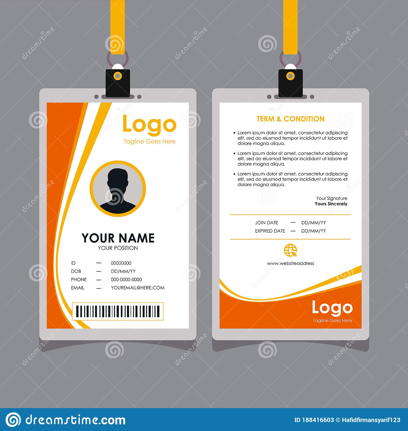 Detail Background Id Card Orange Nomer 4