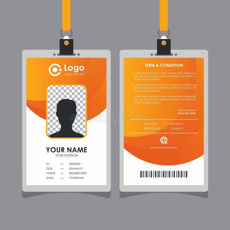 Detail Background Id Card Orange Nomer 5