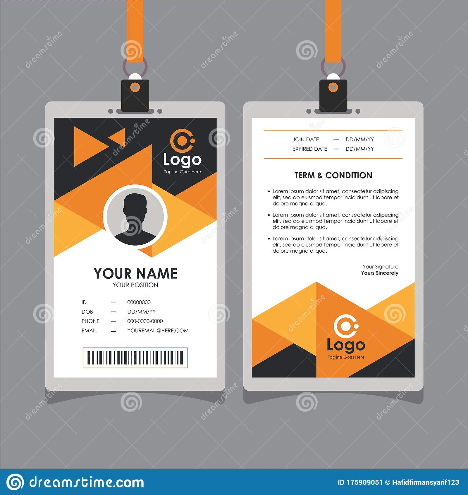 Detail Background Id Card Orange Nomer 6