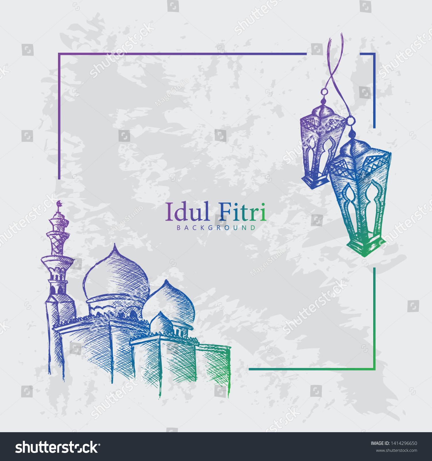 Detail Background Idul Fitri Vector Nomer 3