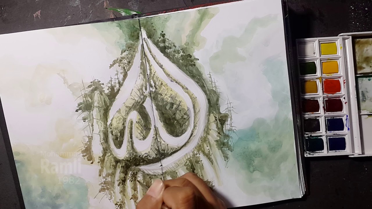 Detail Background Kaligrafi Simple Nomer 24