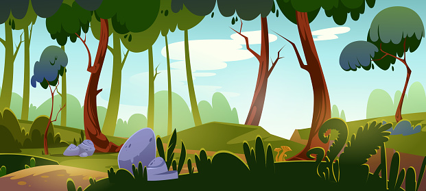 Background Kartun Hutan - KibrisPDR