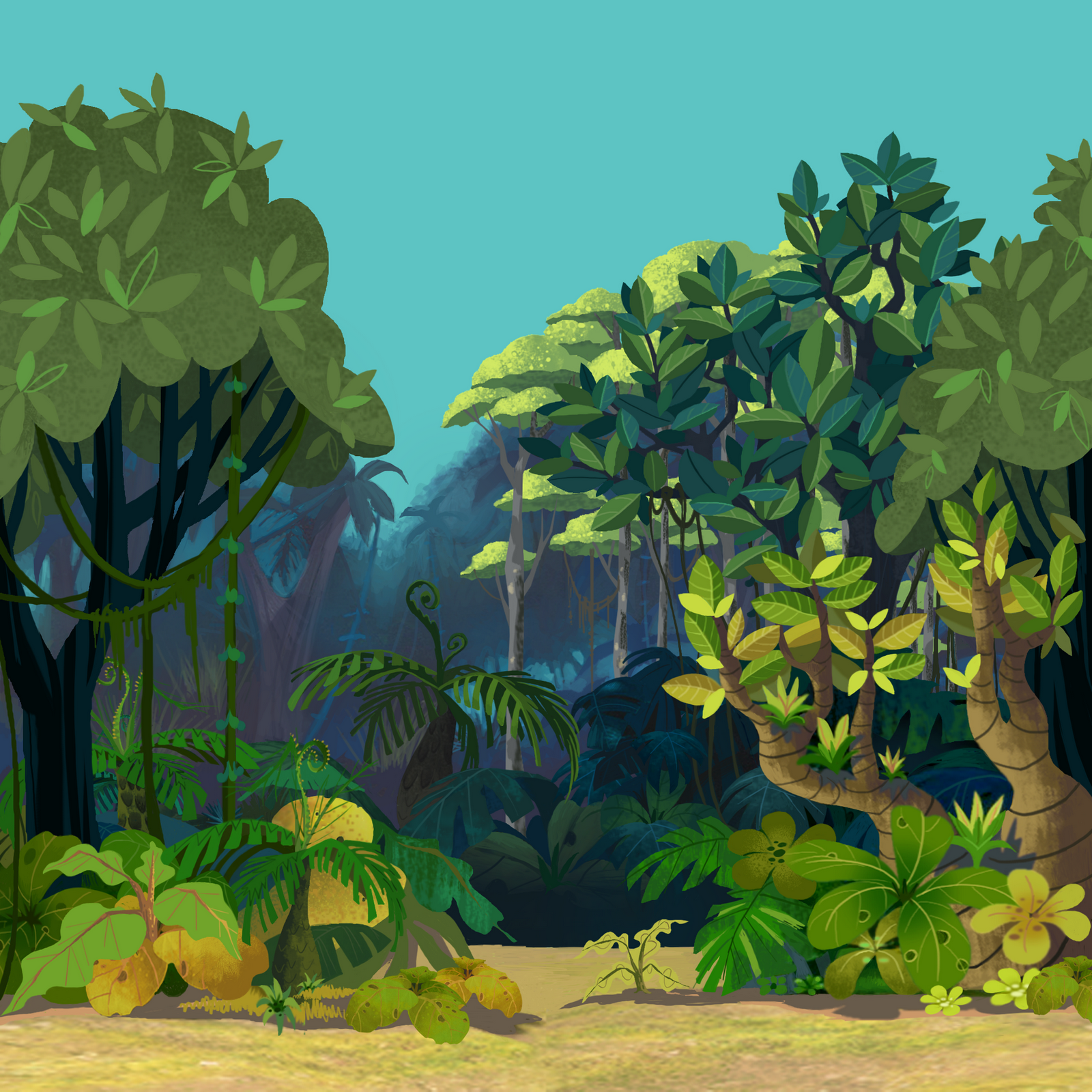 Detail Background Kartun Hutan Nomer 18