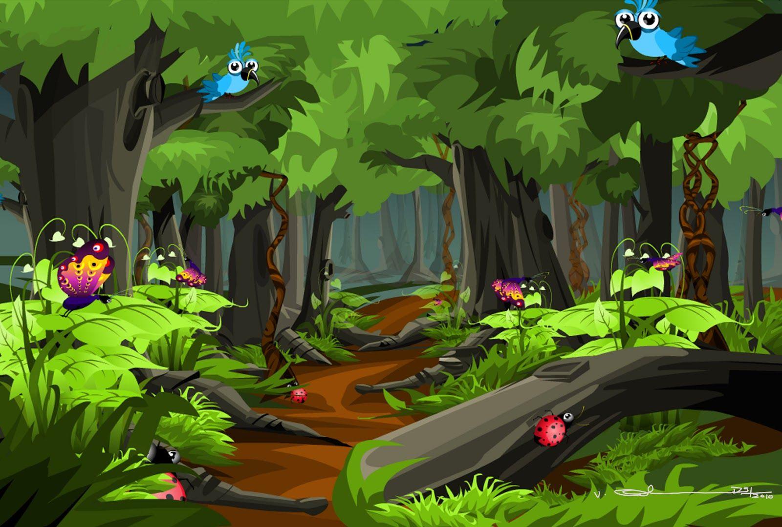 Detail Background Kartun Hutan Nomer 37
