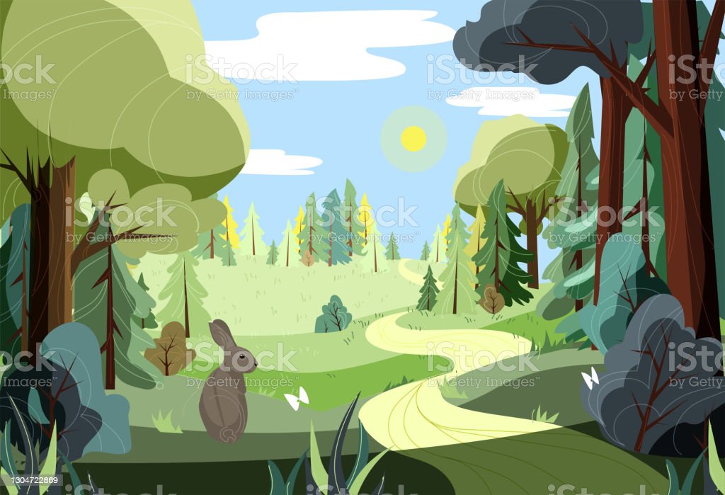 Detail Background Kartun Hutan Nomer 43