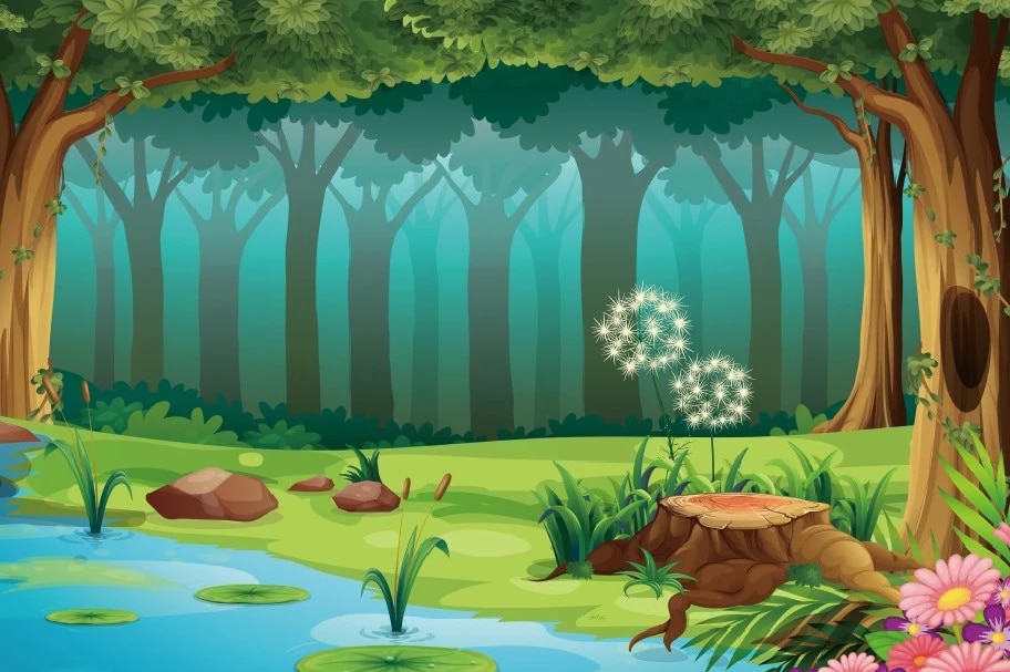 Detail Background Kartun Hutan Nomer 6