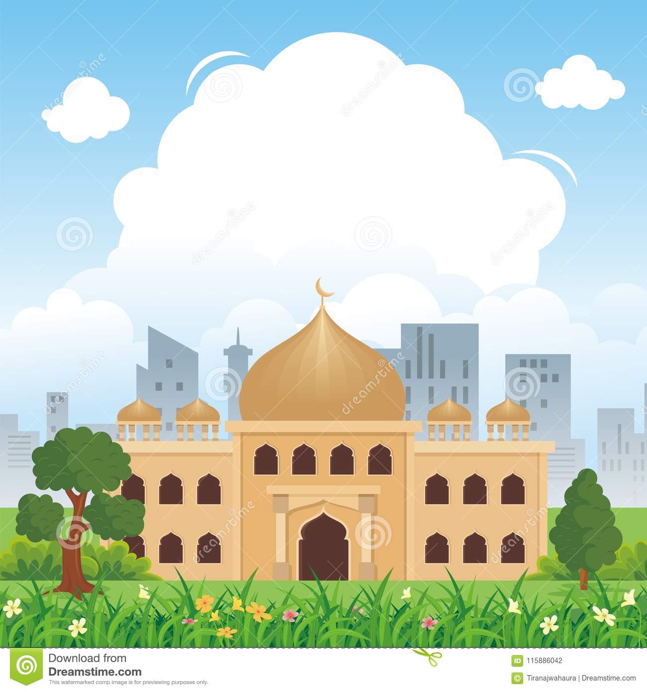 Detail Background Kartun Masjid Nomer 13