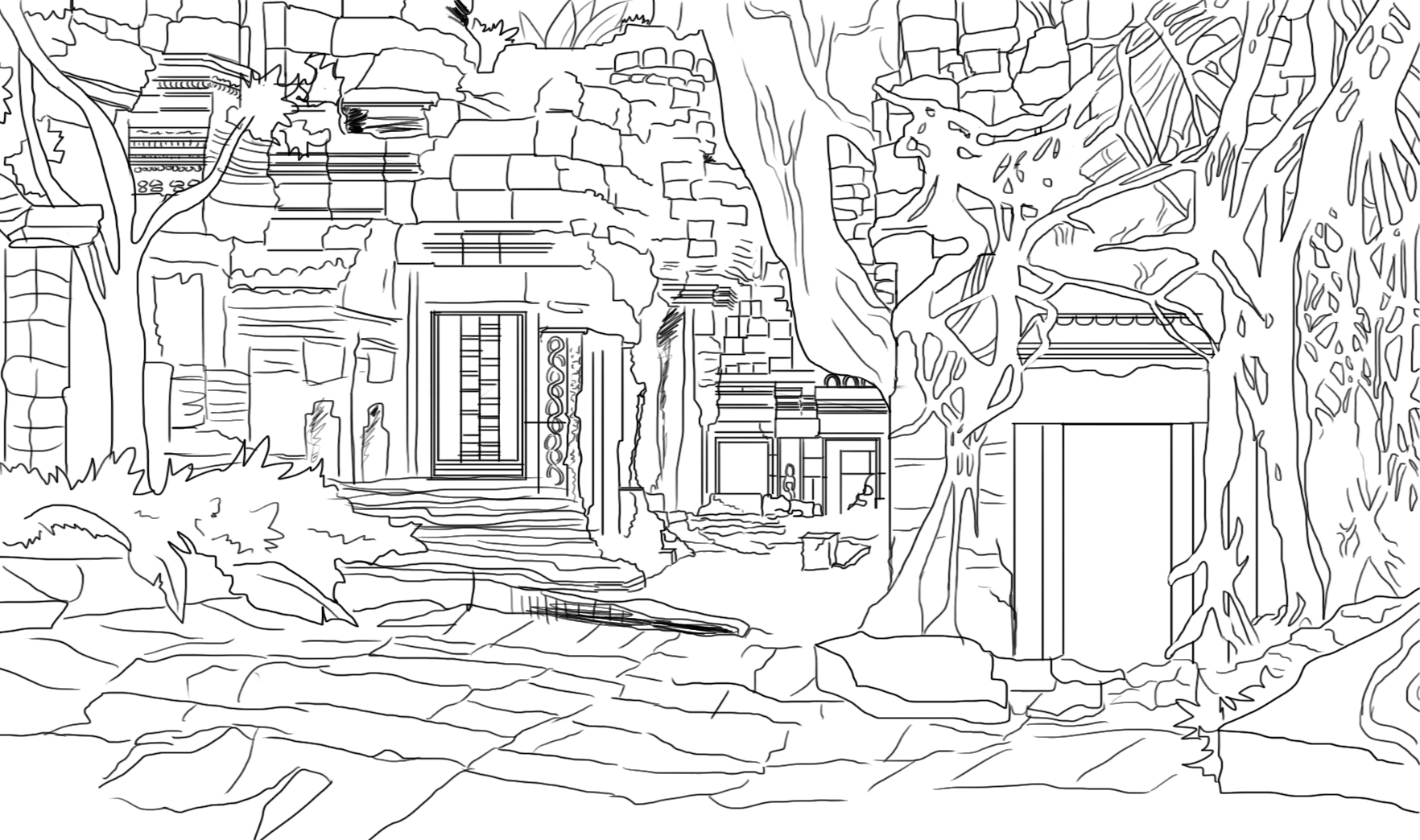 Detail Background Line Art Nomer 15