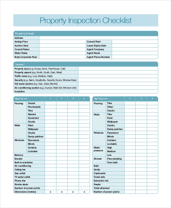 Detail Home Inspection Checklist Template Nomer 14