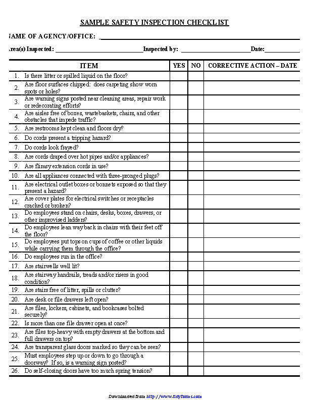 Detail Home Inspection Checklist Template Nomer 24