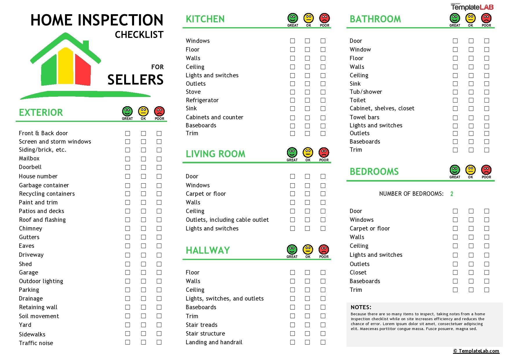 Detail Home Inspection Checklist Template Nomer 32