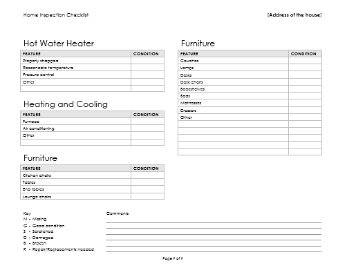 Detail Home Inspection Checklist Template Nomer 37