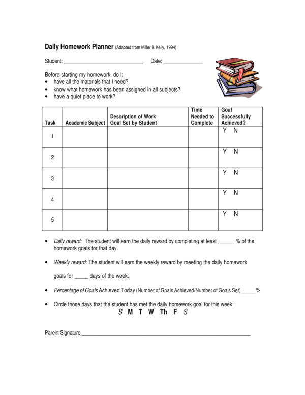 Detail Homework Checklist Template For Students Nomer 30