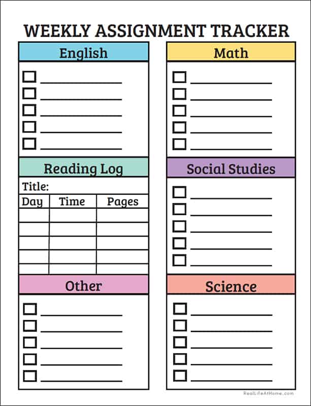 Detail Homework Checklist Template For Students Nomer 32