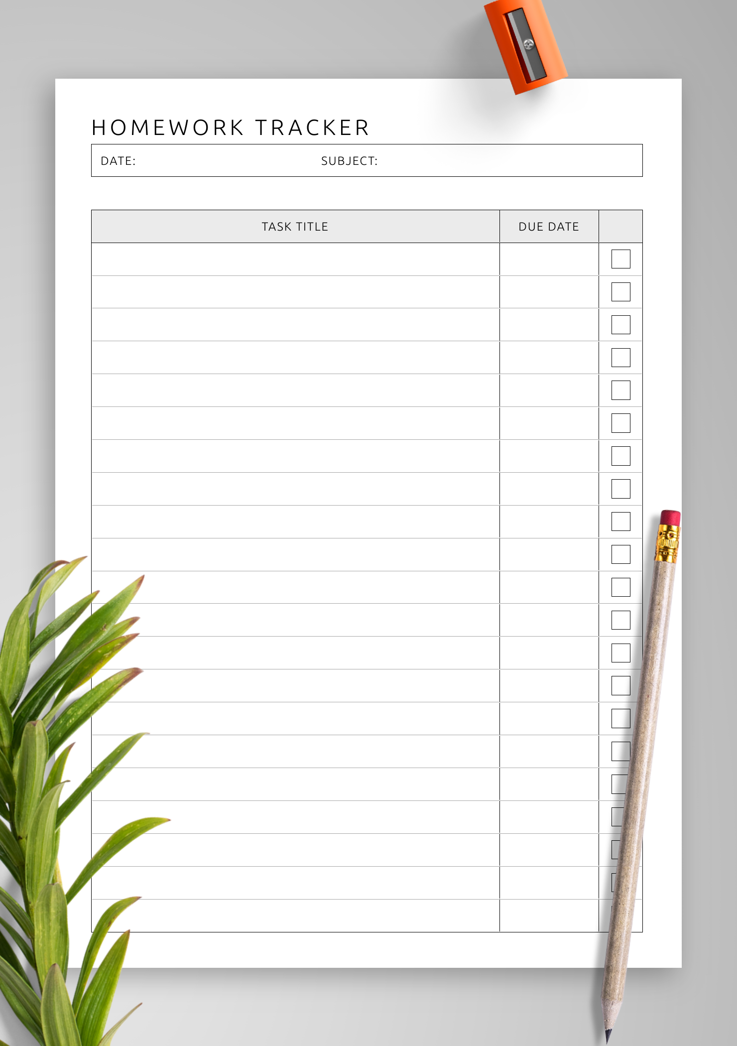 Detail Homework Checklist Template For Students Nomer 35