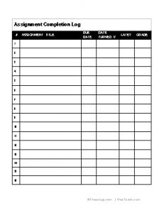 Detail Homework Checklist Template For Students Nomer 39