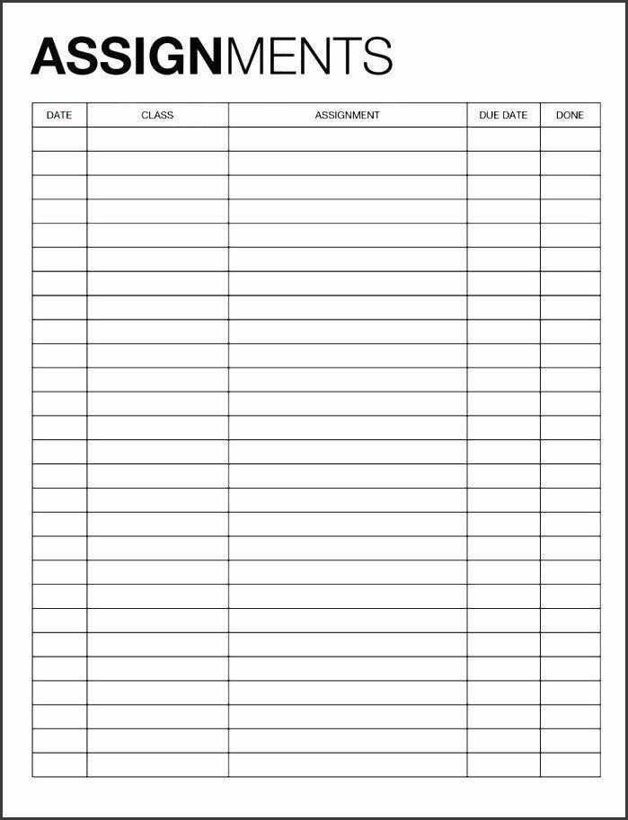 Detail Homework Checklist Template For Students Nomer 7