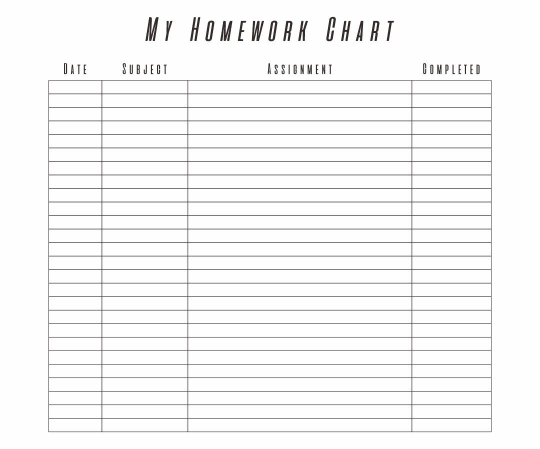 Detail Homework Checklist Template For Students Nomer 10