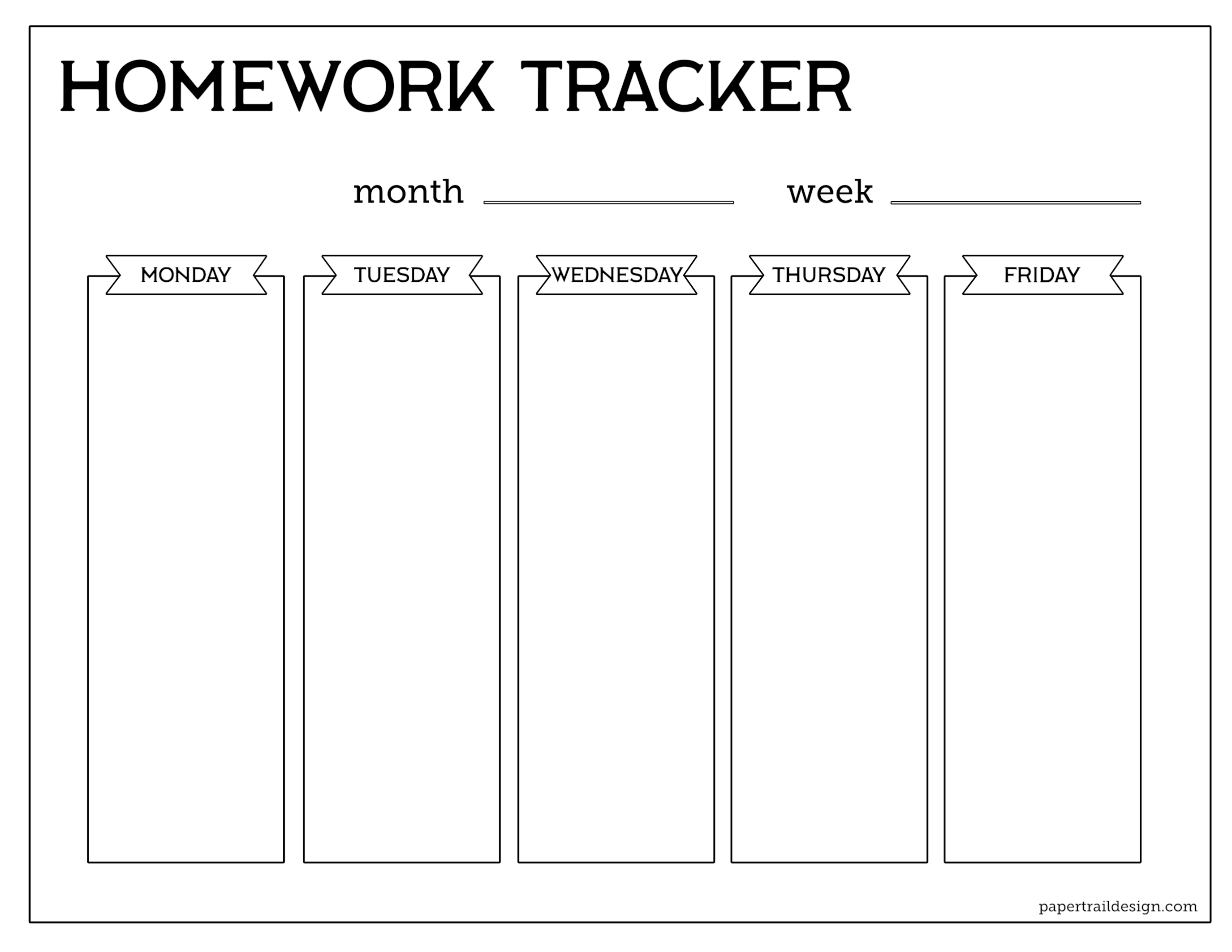 Detail Homework Planner Template Nomer 13