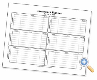 Detail Homework Planner Template Nomer 16