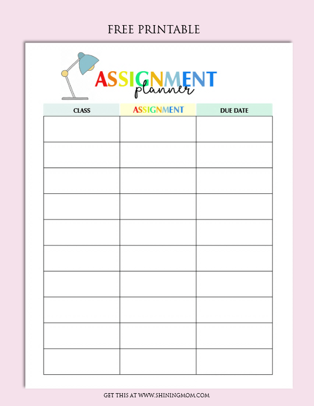 Detail Homework Planner Template Nomer 19