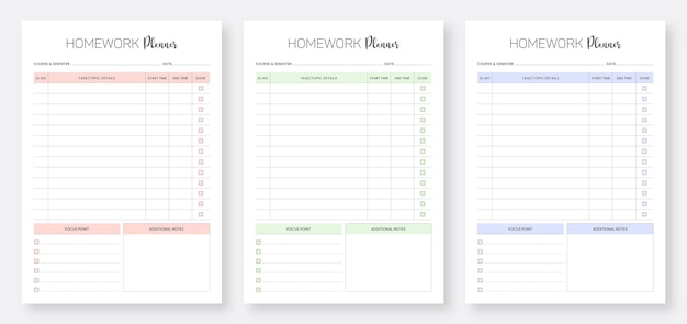 Detail Homework Planner Template Nomer 22