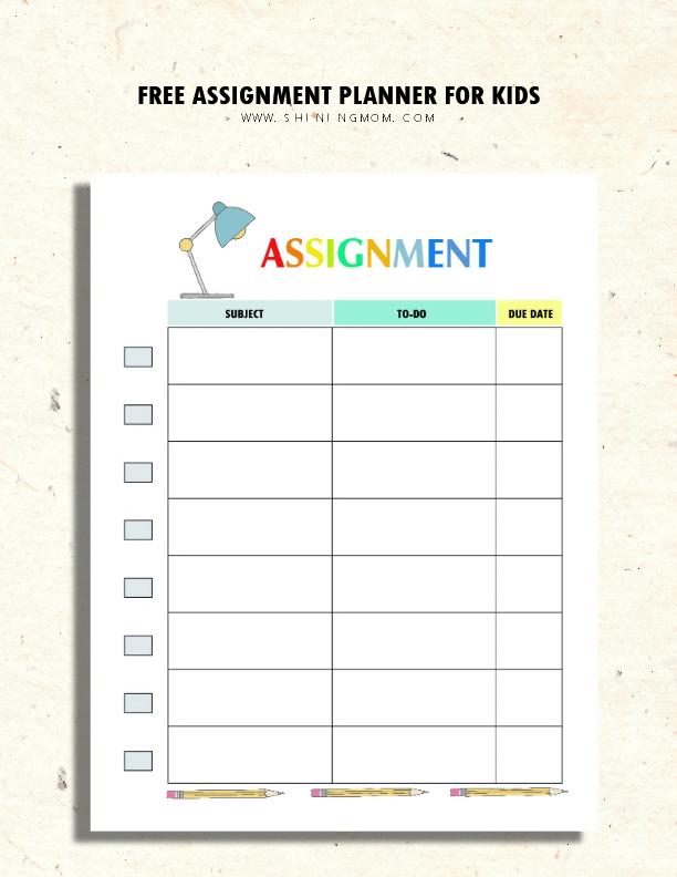 Detail Homework Planner Template Nomer 23