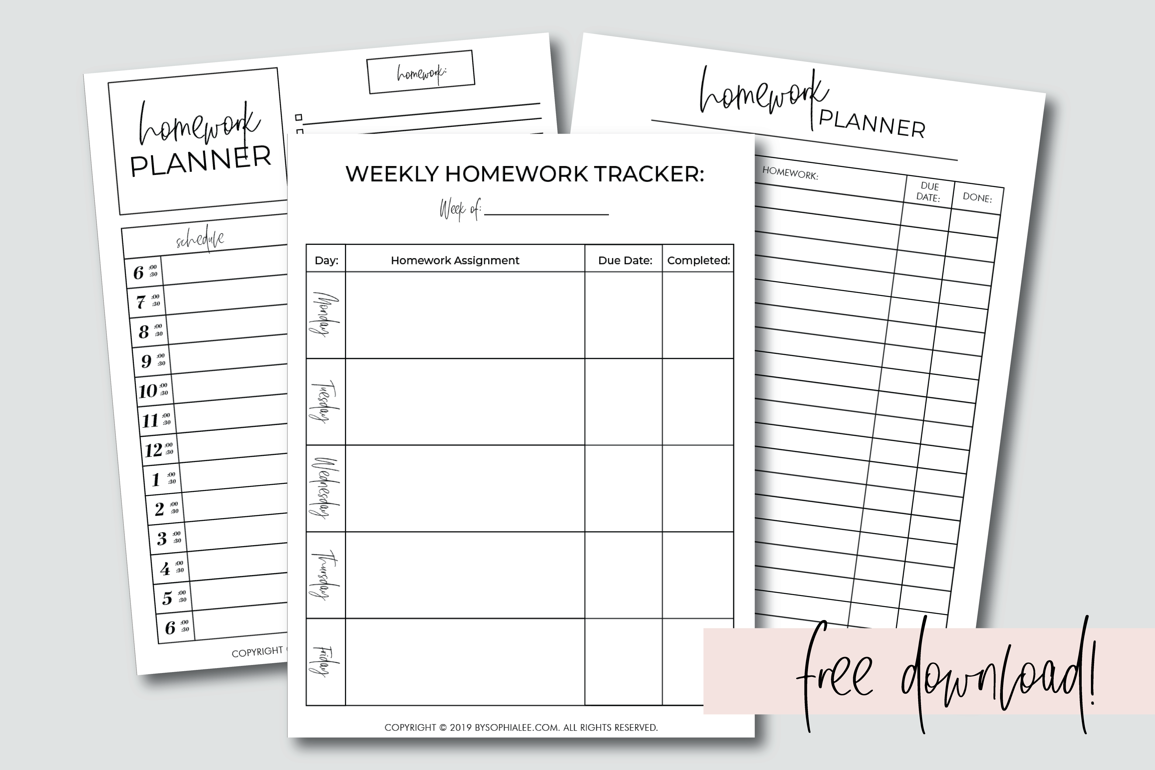 Detail Homework Planner Template Nomer 24