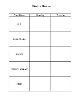 Detail Homework Planner Template Nomer 52