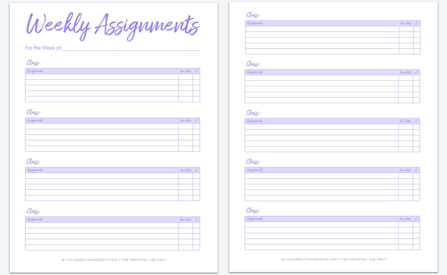 Detail Homework Planner Template Nomer 7