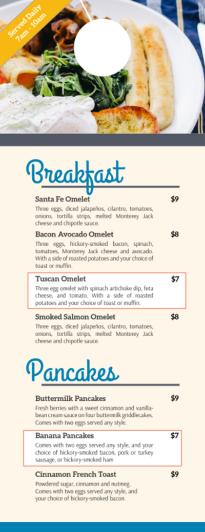 Detail Hotel Breakfast Menu Template Nomer 2