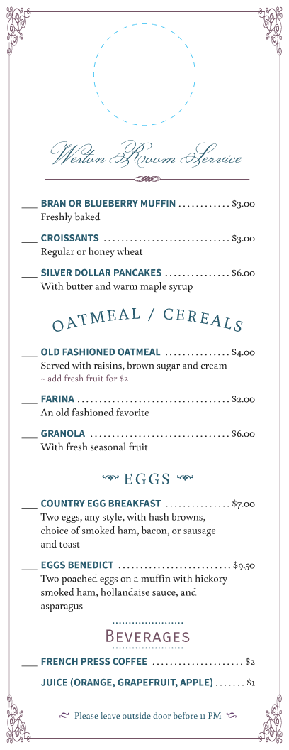 Detail Hotel Breakfast Menu Template Nomer 18