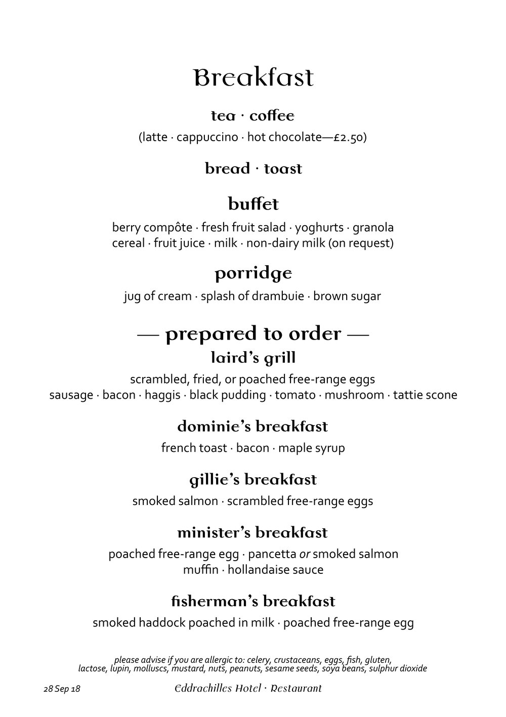 Detail Hotel Breakfast Menu Template Nomer 28