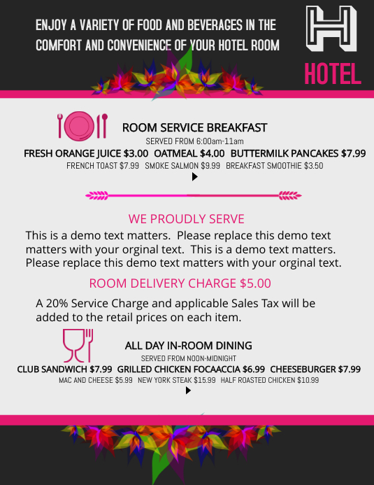 Detail Hotel Breakfast Menu Template Nomer 44