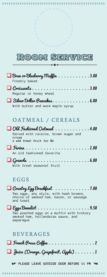 Detail Hotel Breakfast Menu Template Nomer 46