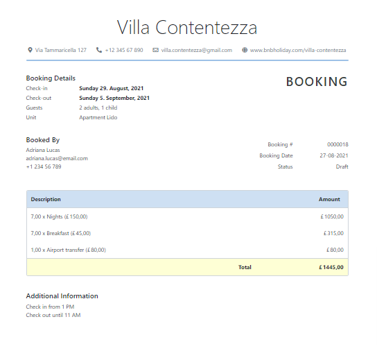 Detail Hotel Reservation Confirmation Template Nomer 3