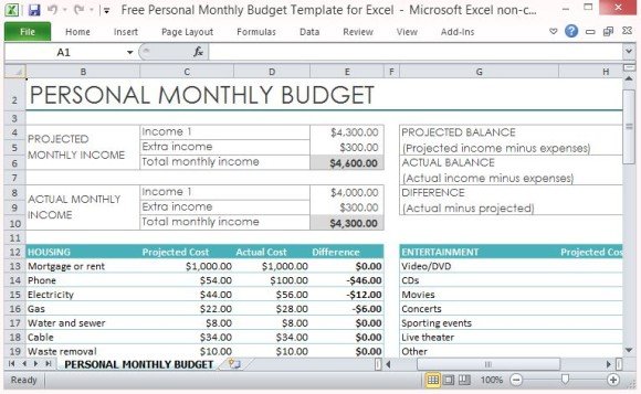 Detail Household Budget Template Excel Nomer 42