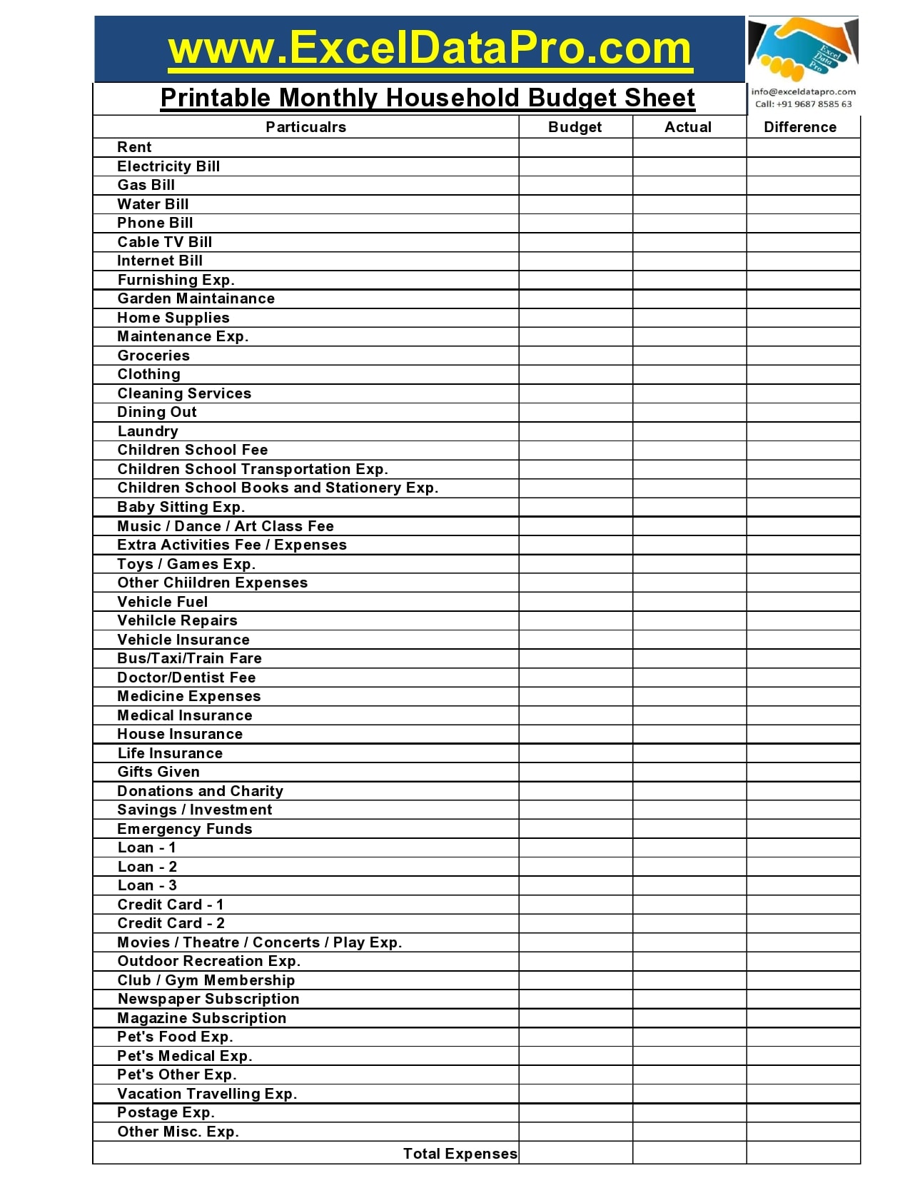 Detail Household Cash Flow Template Nomer 45