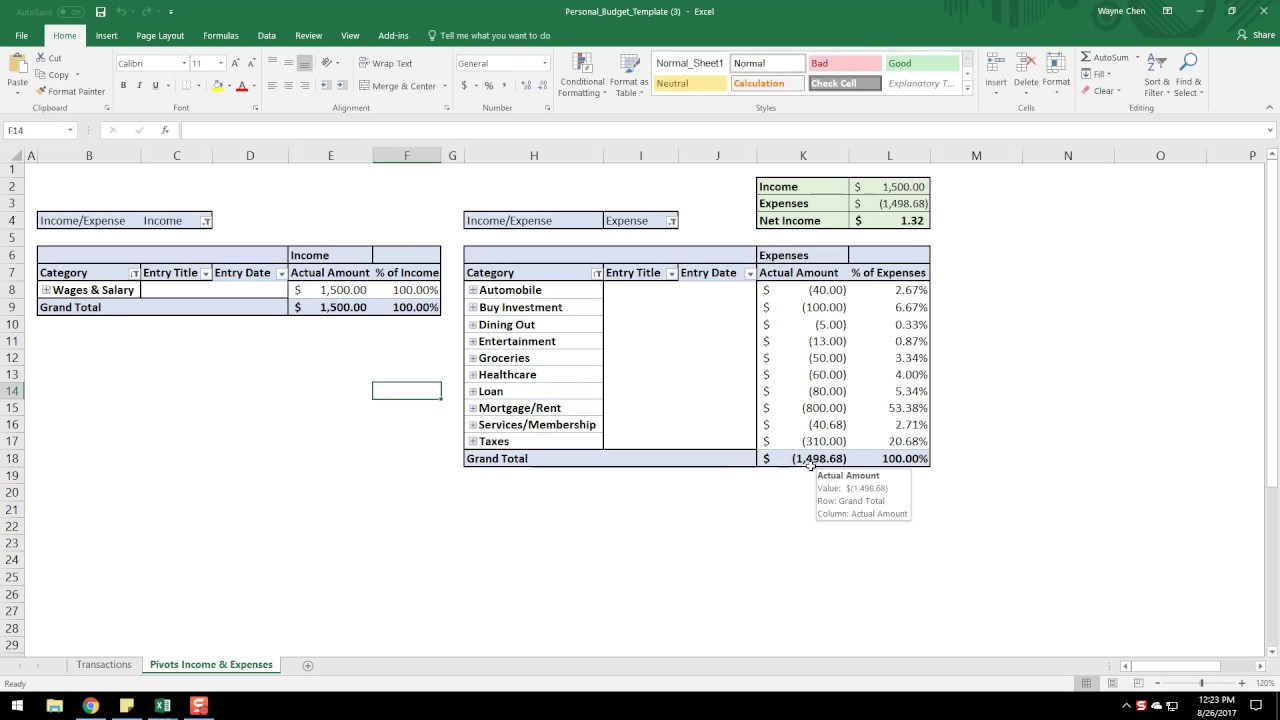 Detail Household Cash Flow Template Nomer 9