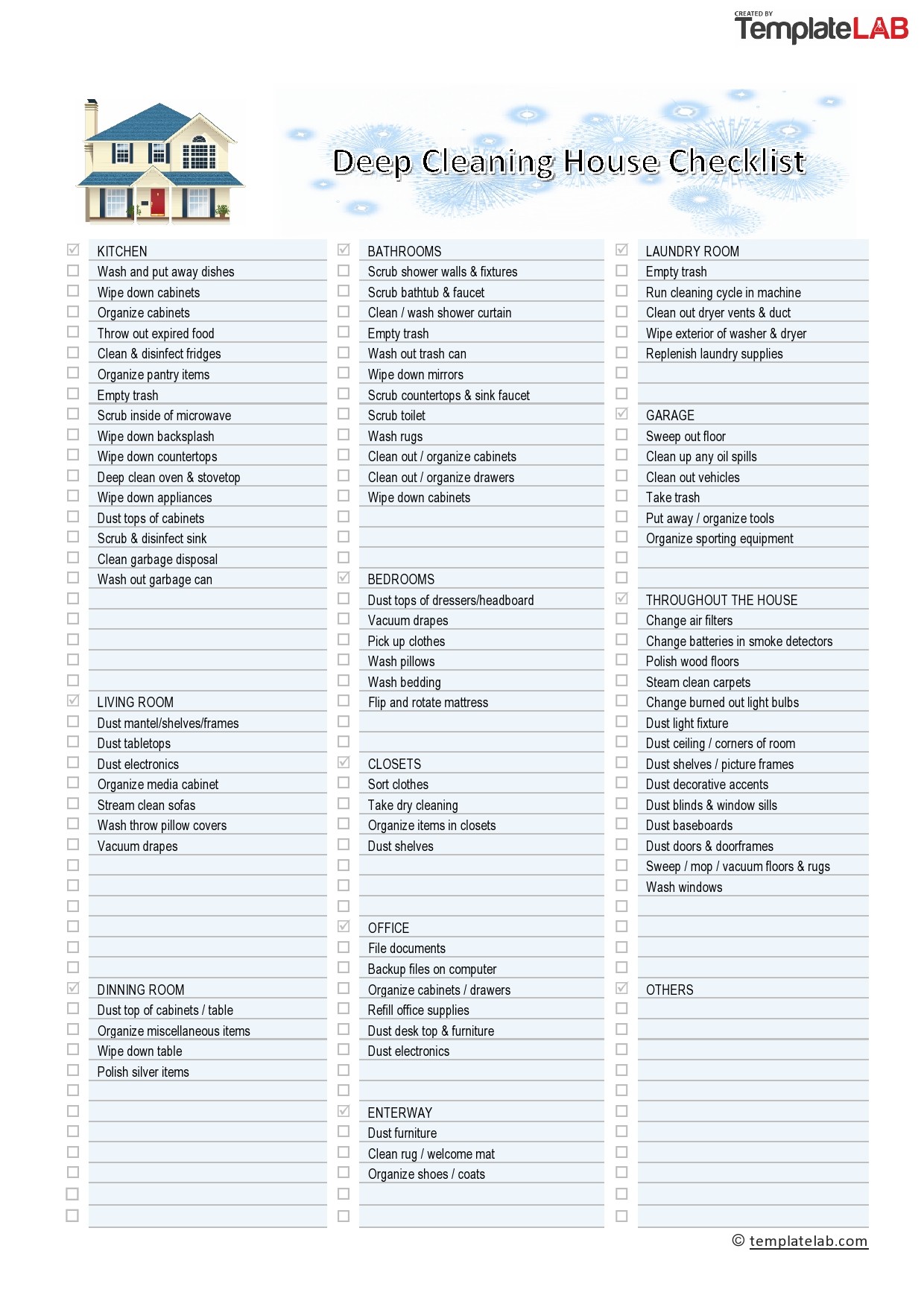 Detail Housekeeping List Template Nomer 4